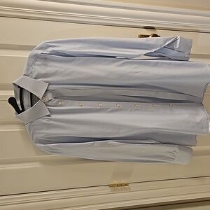 Men's dress shirt blue and white stripe